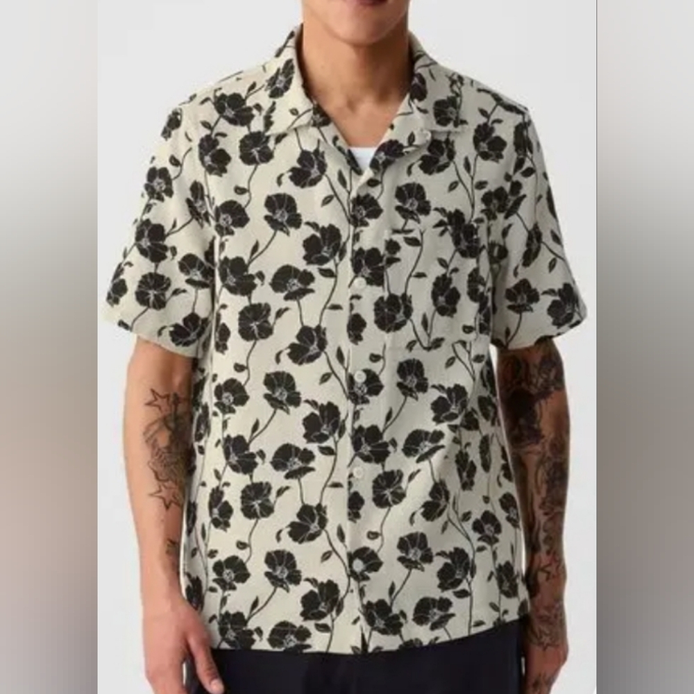 Gap Mens Standard Fit Floral Shirt Size XXL